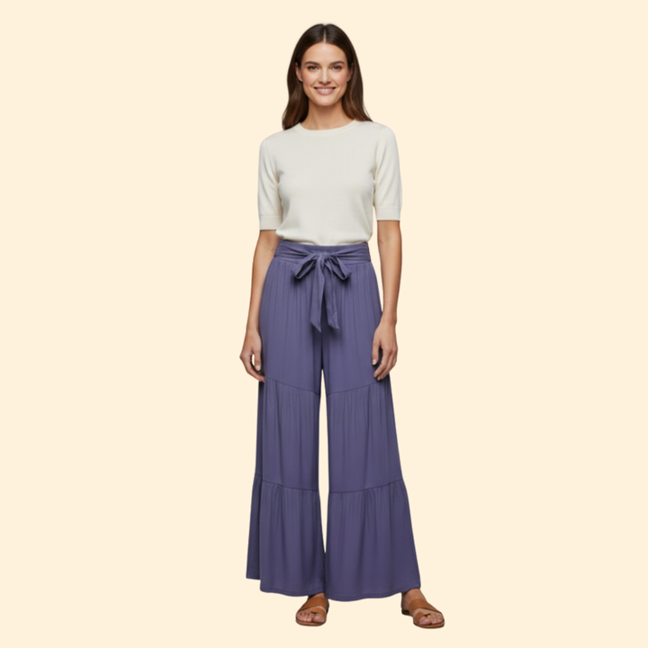 Women’s Wide Leg Pants with Tie Waist