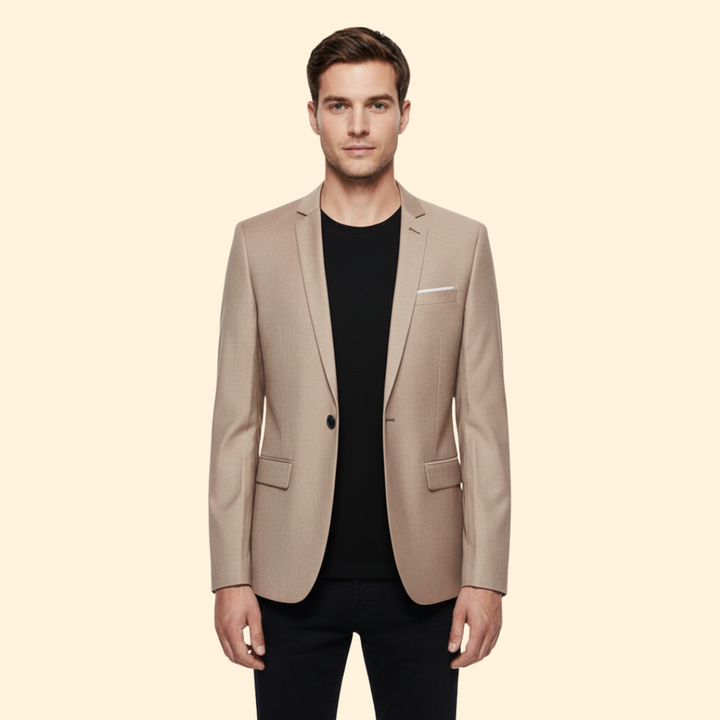 Men’s Blazer with Single Button Closure