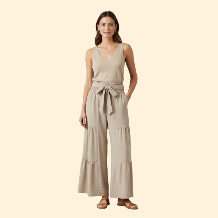 Women’s Elegant Palazzo Pants with Drawstring Waist