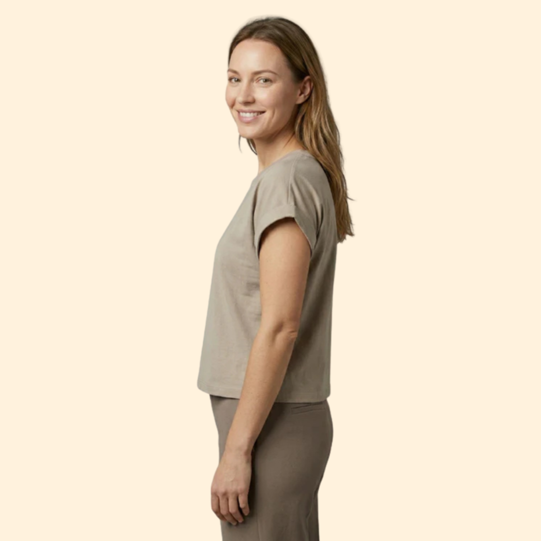 Women’s Casual Crop Top with Relaxed Fit