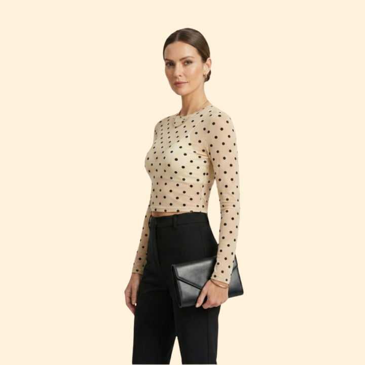 Women’s Long Sleeve Blouse with Crew Neckline