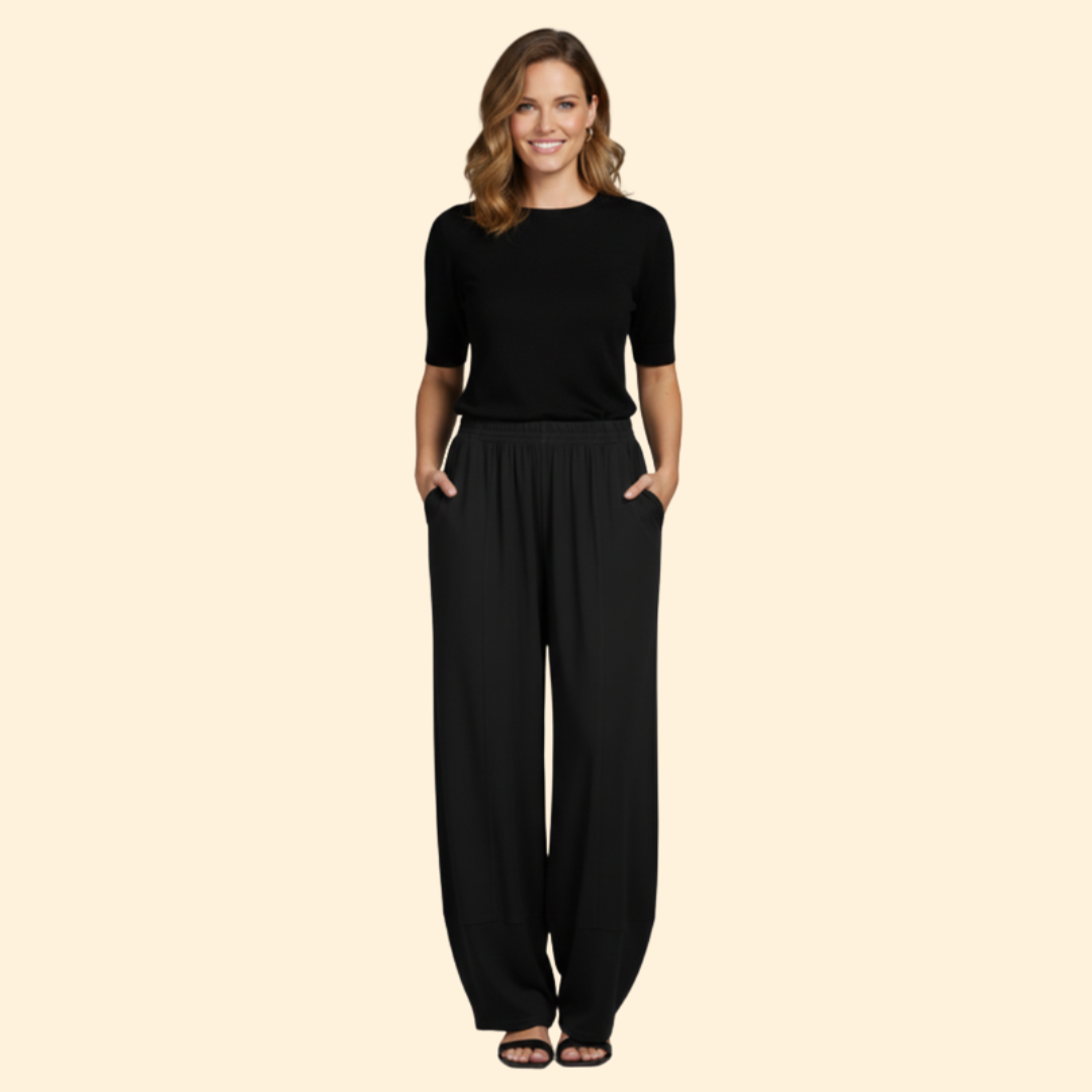Women’s Cropped Pants with Elastic Waistband