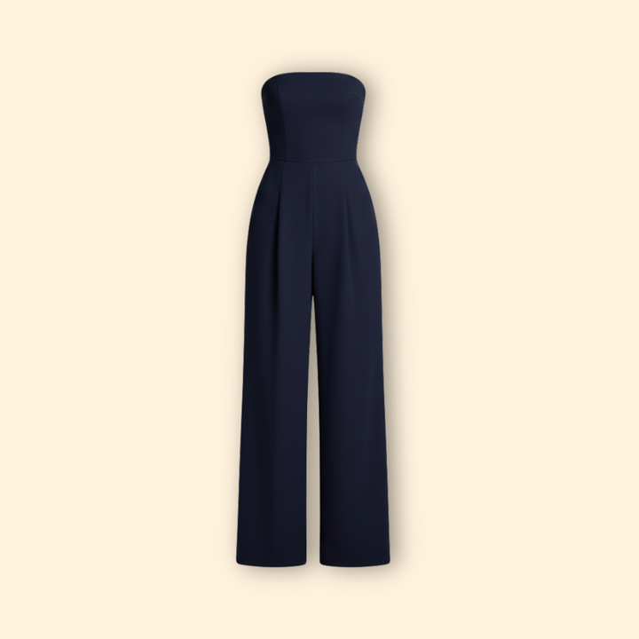 Women’s Strapless Jumpsuit with Wide Leg