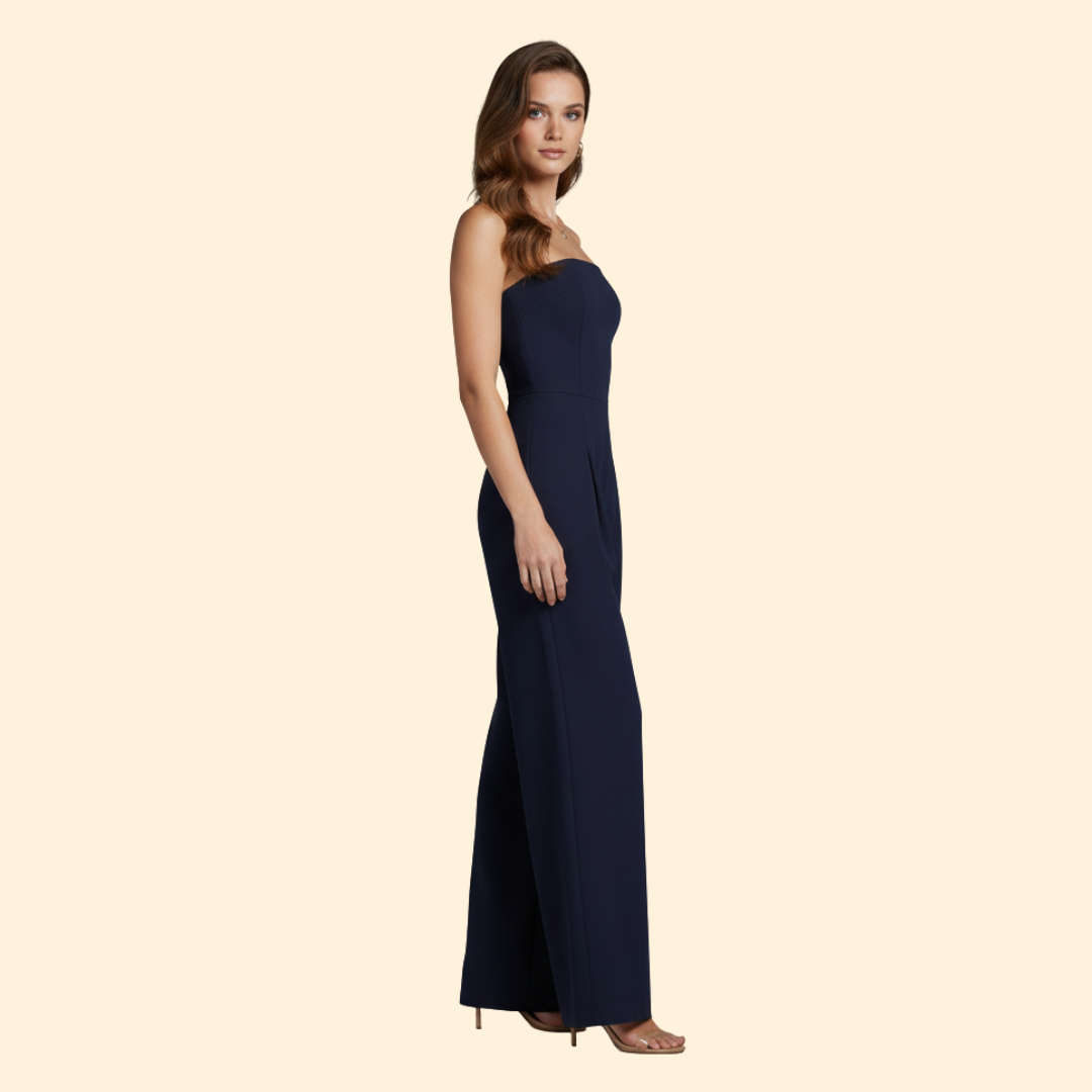 Women’s Strapless Jumpsuit with Wide Leg