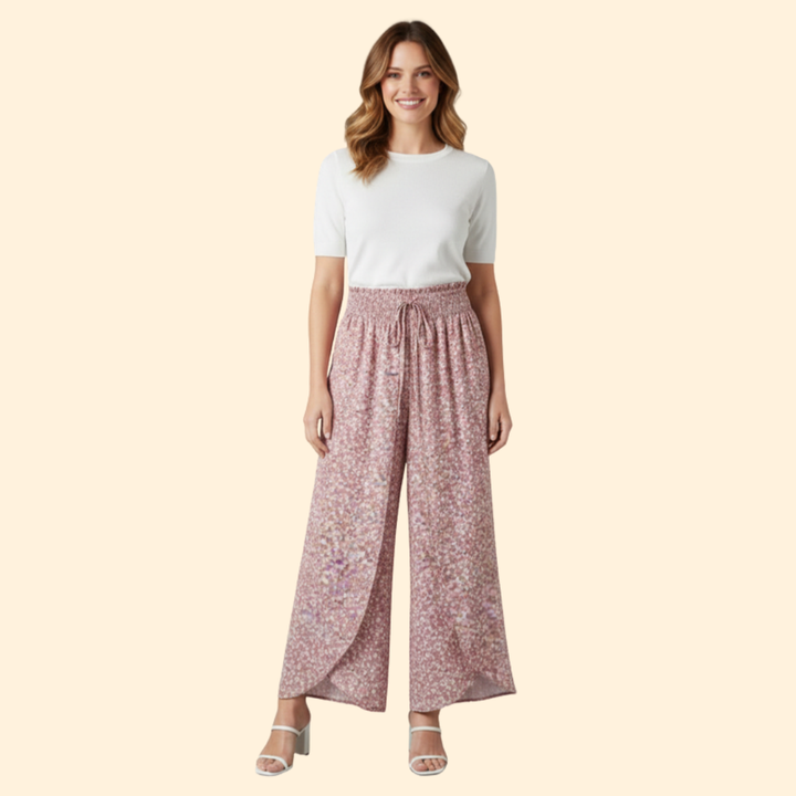 Women’s Loose Fit Pants with Printed Design