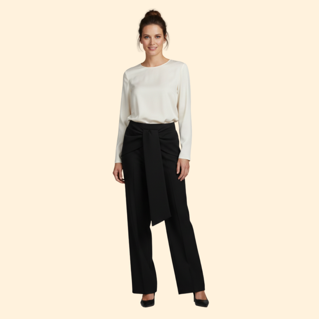 Women’s High-Waisted Palazzo Pants with Front Pleats