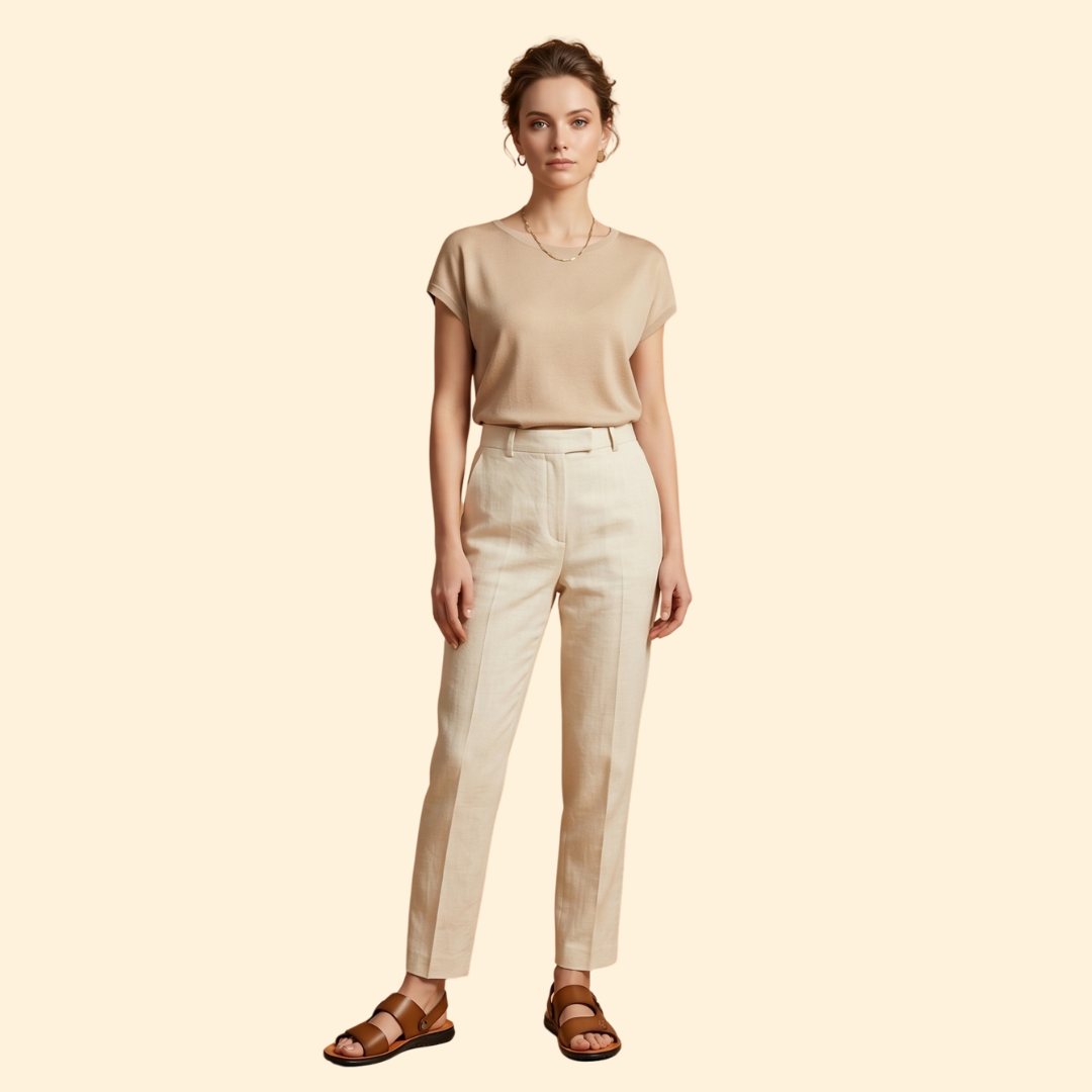 Women's Slingback Sandals with Hand-Stitched Details