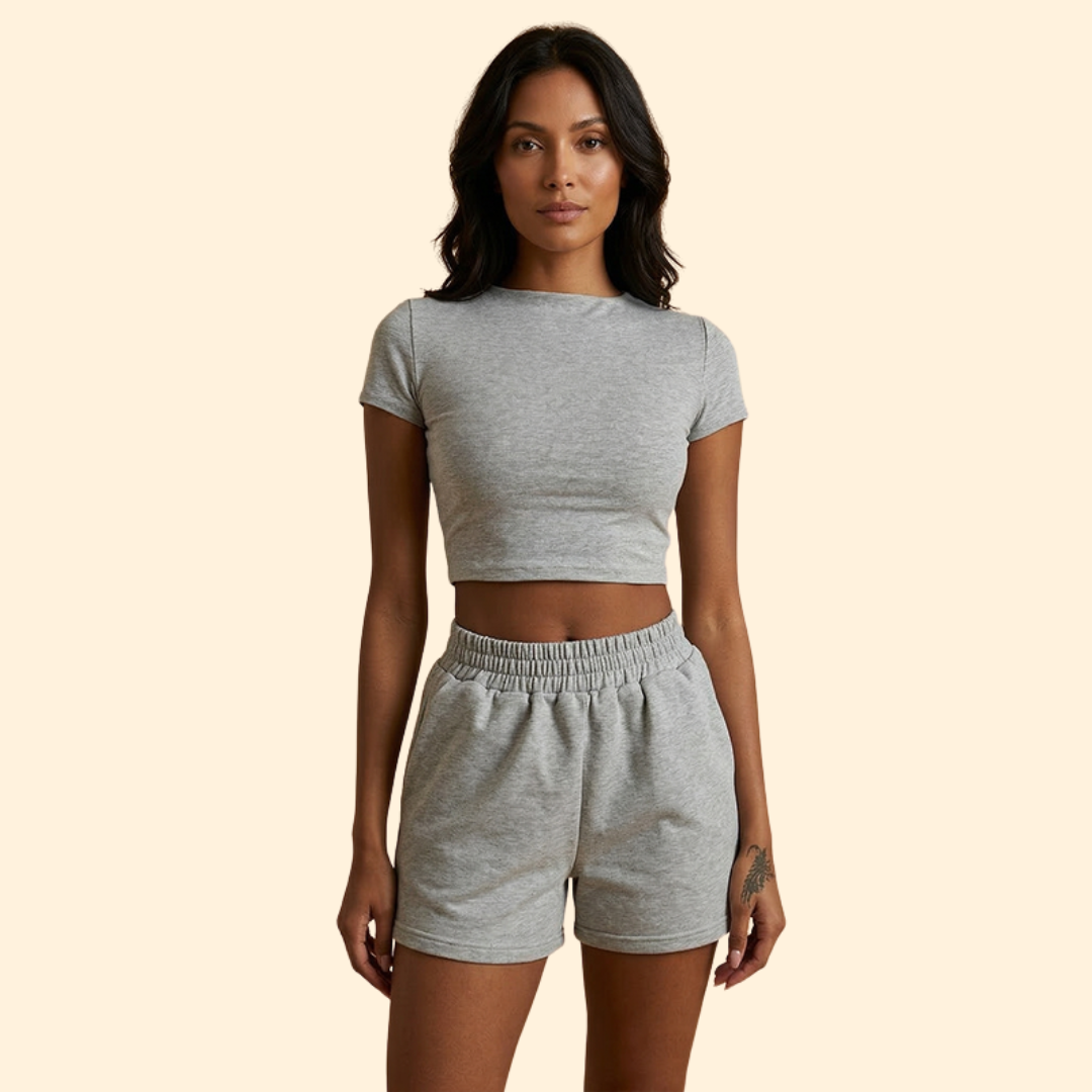 Women's Active Set with Sporty Crop Top