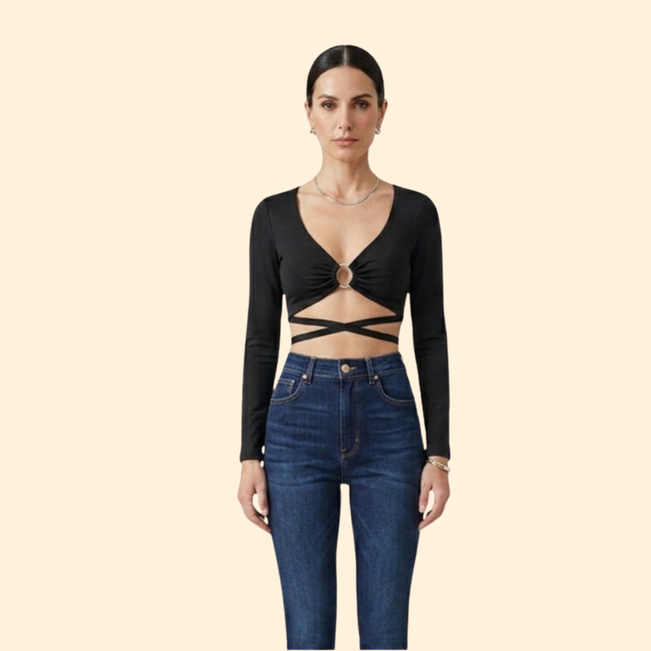 Women’s Crop Top with Ring Detail and Straps