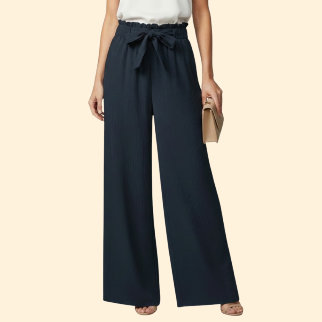 Women’s High Waist Pants with Tie Belt