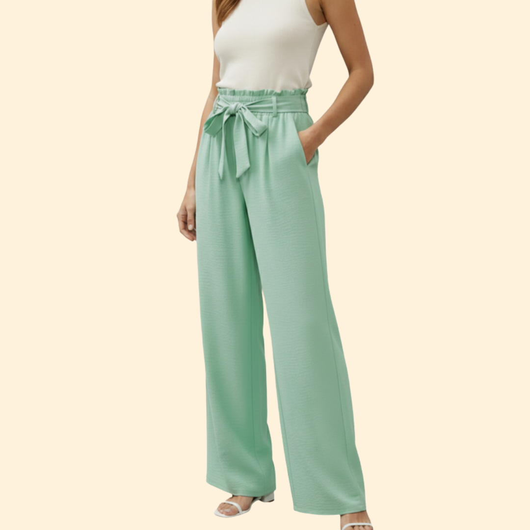 Women’s Palazzo Pants with Tie Waist Detail