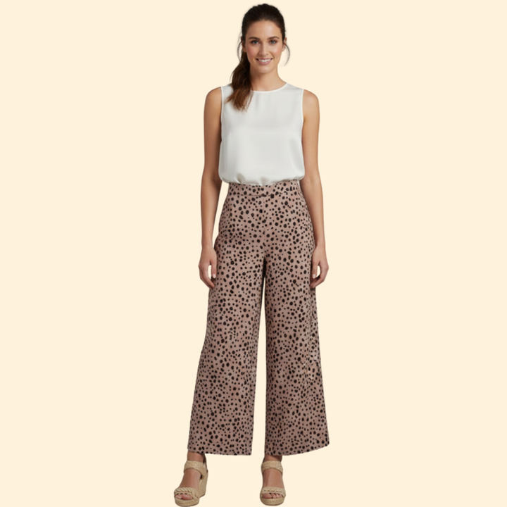 Women’s High Waist Pants with Spotted Print
