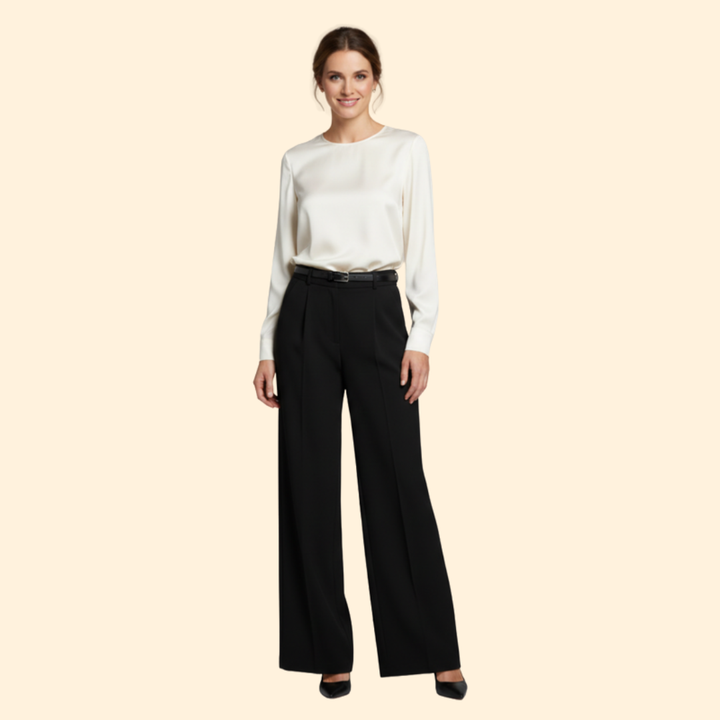 Women's Palazzo Pants with Bow Tie Waist