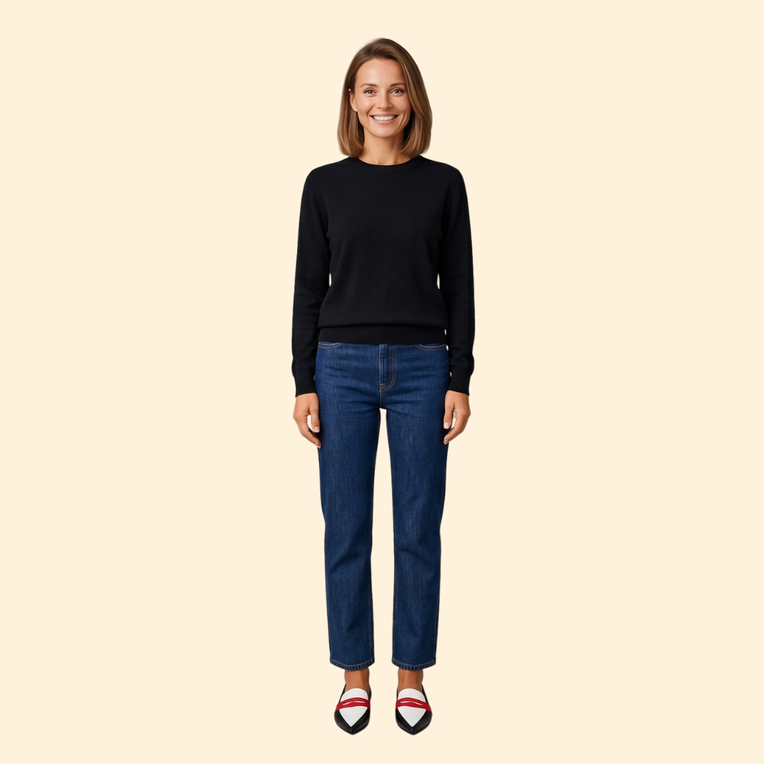 Women’s Pointed Loafers with Contrast Penny Strap