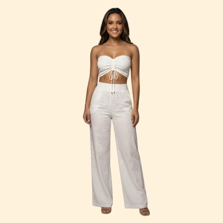 Women’s Relaxed Set with Crop Top and Trousers