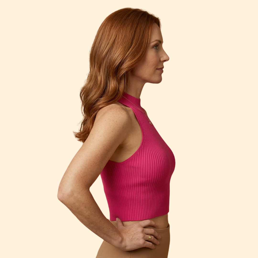 Women’s Sleeveless Crop Top with Ribbed Texture