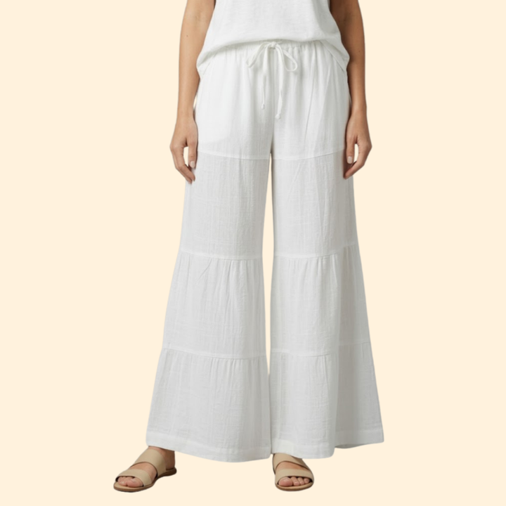 Women’s Wide Leg Pants with Tiered Design