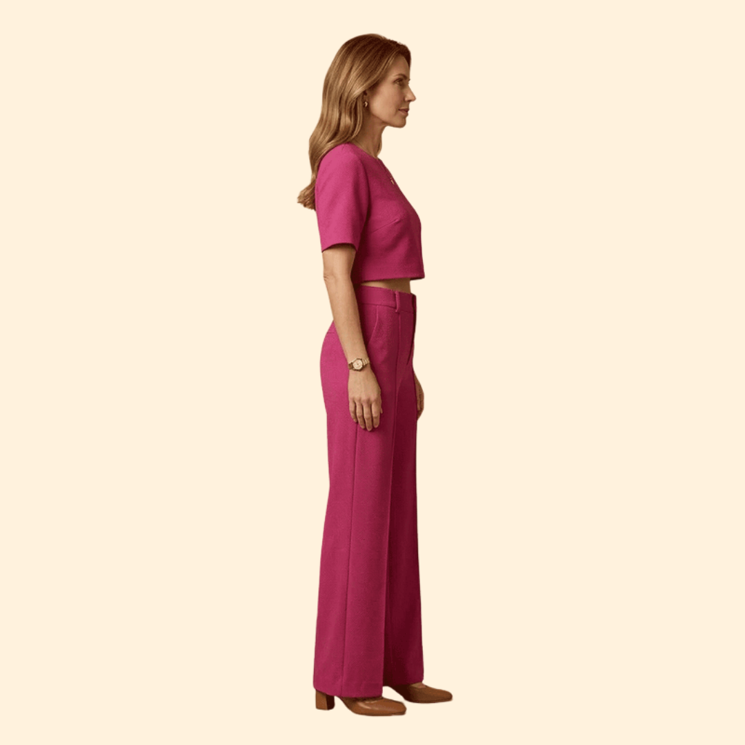 Women’s Two-Piece Set with Short-Sleeved Top