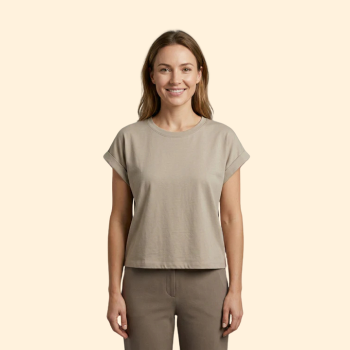 Women’s Casual Crop Top with Relaxed Fit