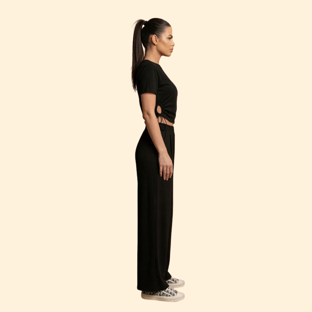 Women’s Casual Set with Cropped Top and Joggers