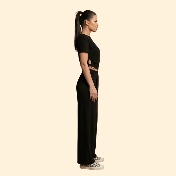Women’s Casual Set with Cropped Top and Joggers