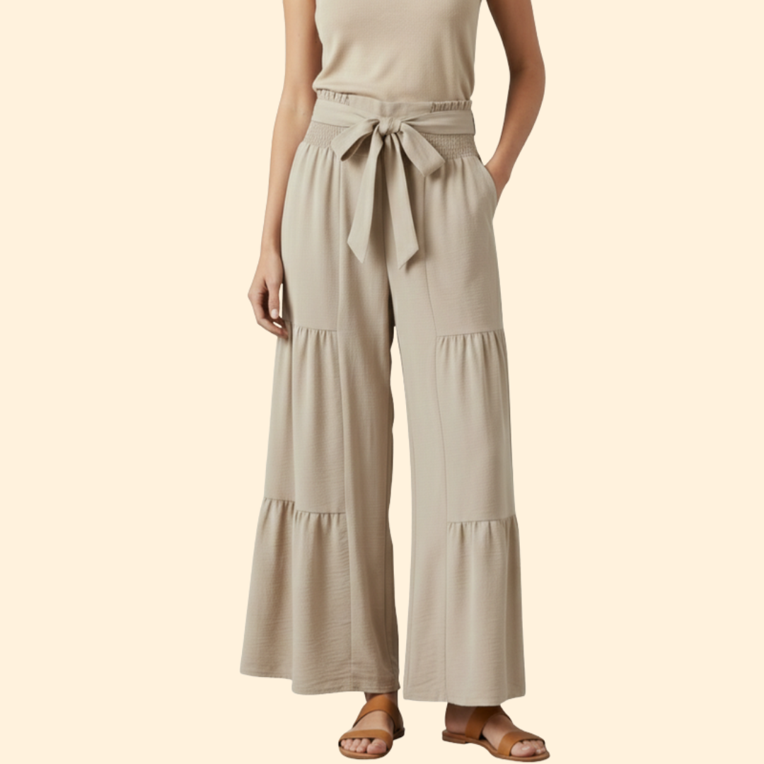 Women’s Elegant Palazzo Pants with Drawstring Waist