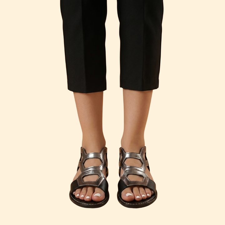 Women’s Flat Sandals with Cutout Straps