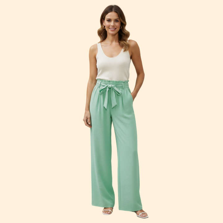 Women’s Palazzo Pants with Tie Waist Detail