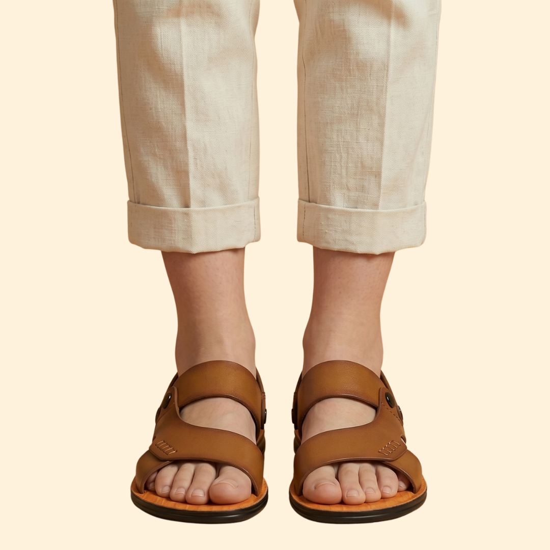 Women's Slingback Sandals with Hand-Stitched Details