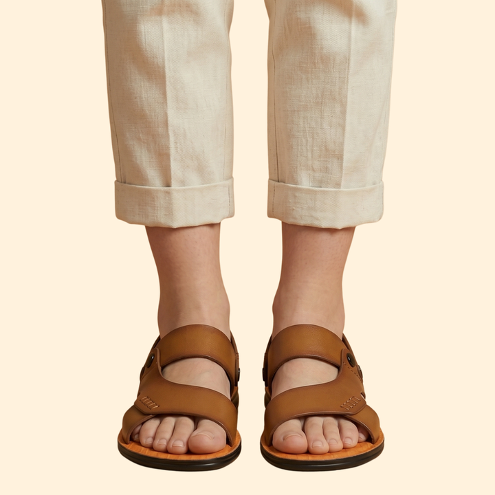 Women's Slingback Sandals with Hand-Stitched Details
