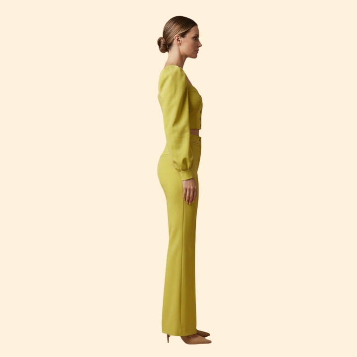 Women’s Crop Top with Puff Sleeve Design