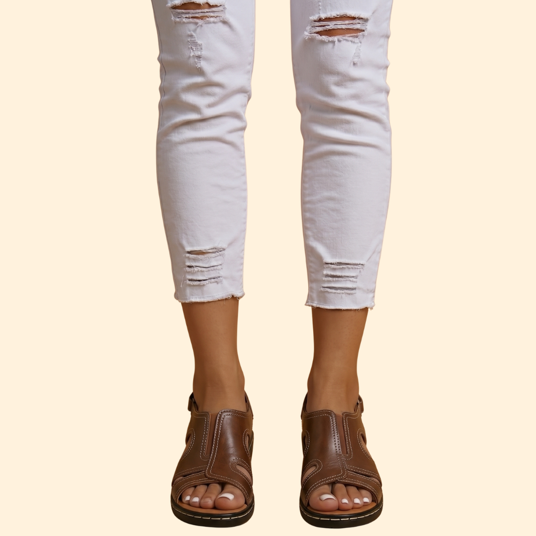 Women's Adjustable Sandals with Stitching