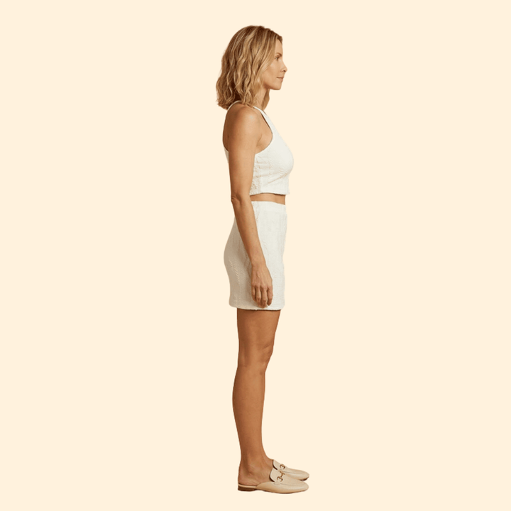 Women’s Crop Top and Skirt Set with Wave Pattern