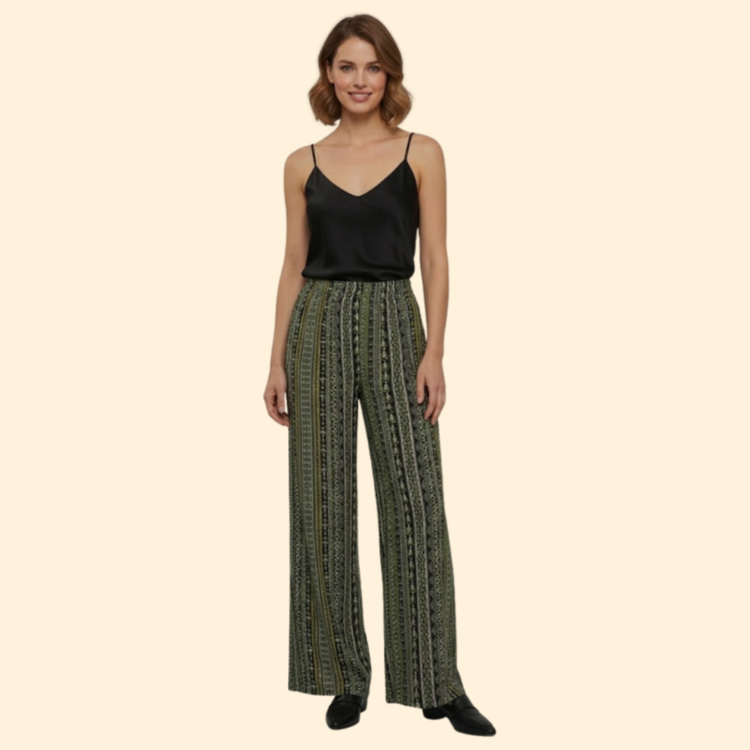Women’s Wide-Leg Palazzo Pants with Graphic Print