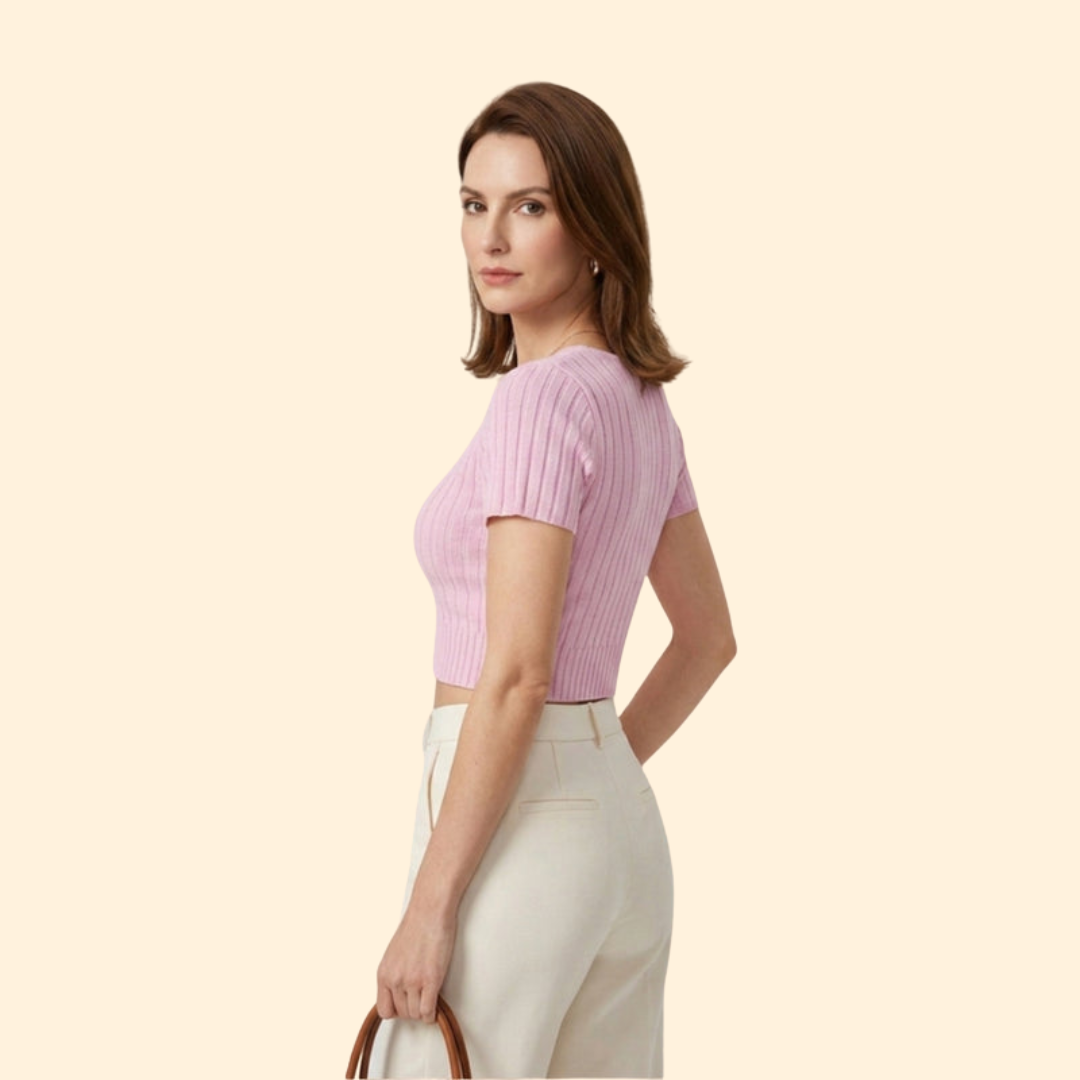 Women’s Crop Top with V-Neckline