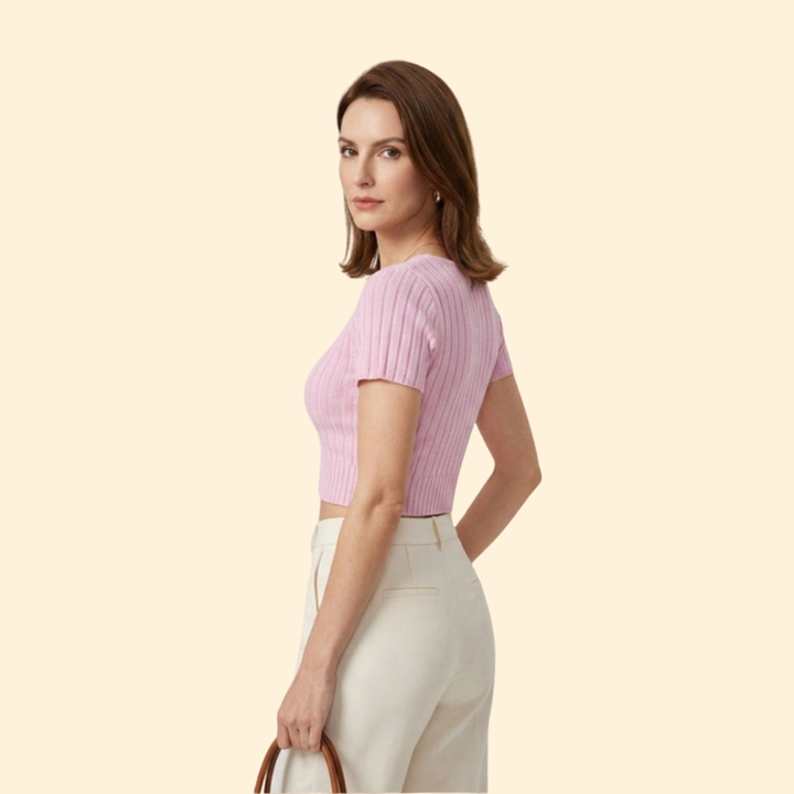Women’s Crop Top with V-Neckline