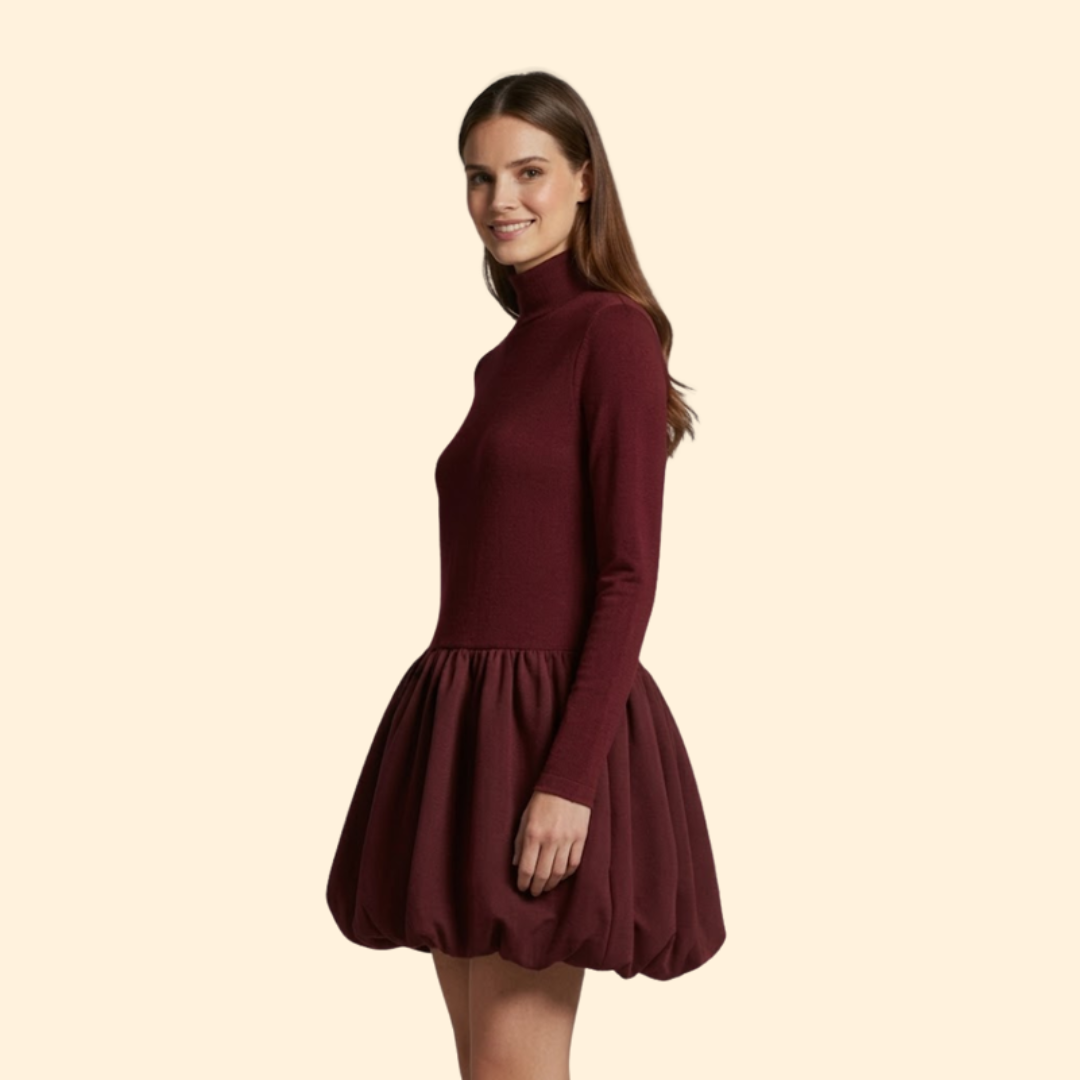 Women’s Long Sleeve Jumpsuit Flared Skirt