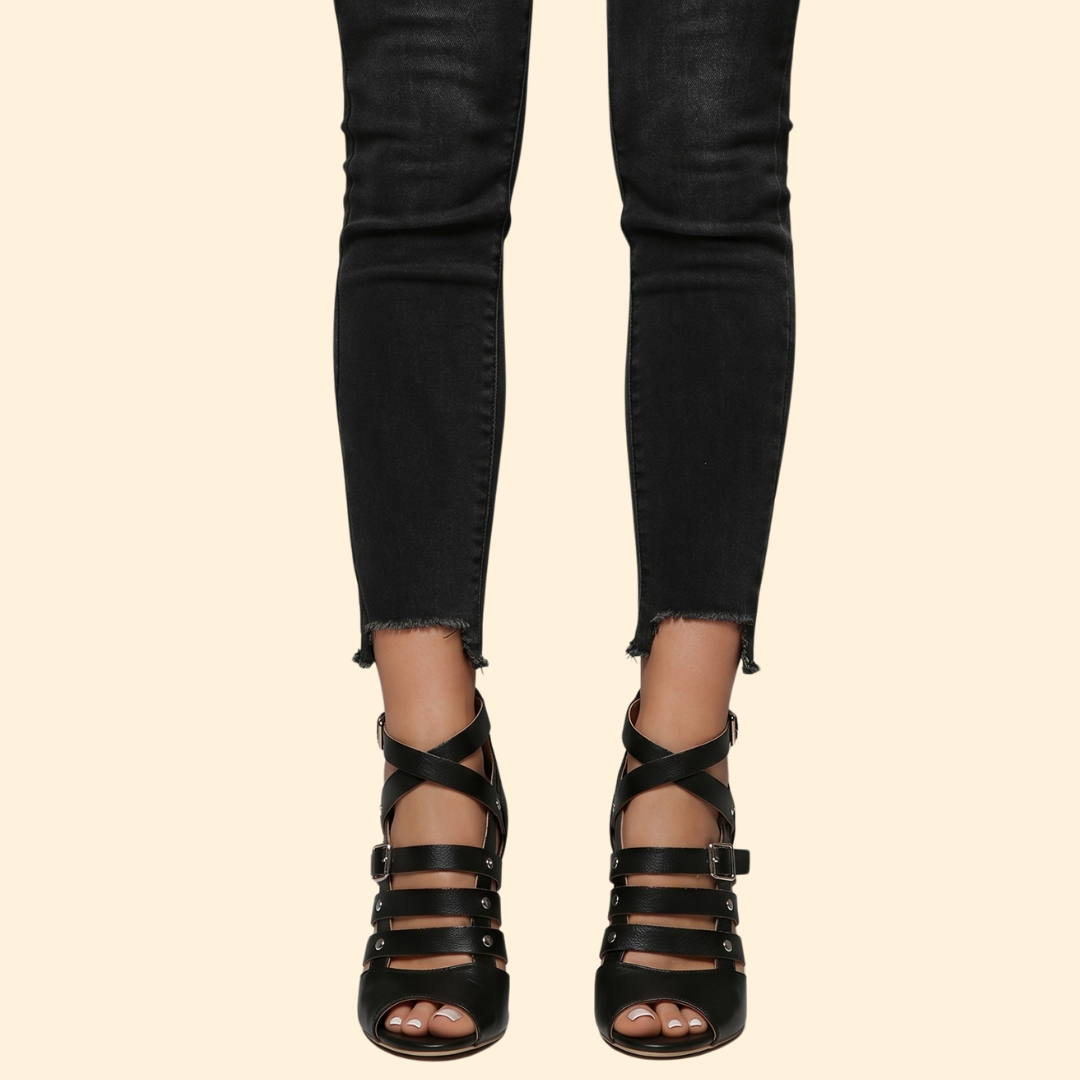Women's Open Toe Heels with Straps