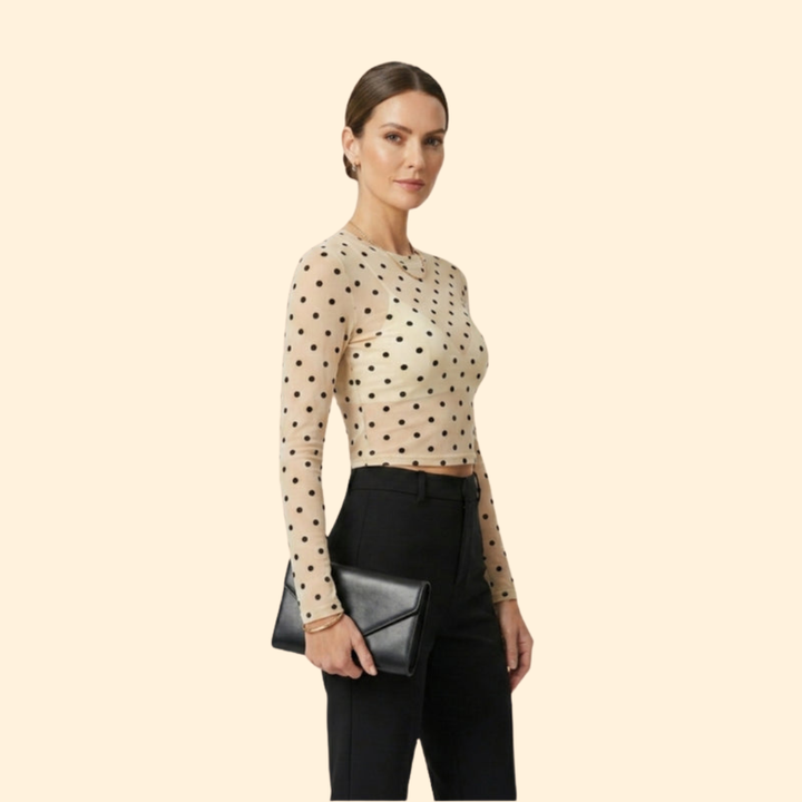 Women’s Long Sleeve Blouse with Crew Neckline