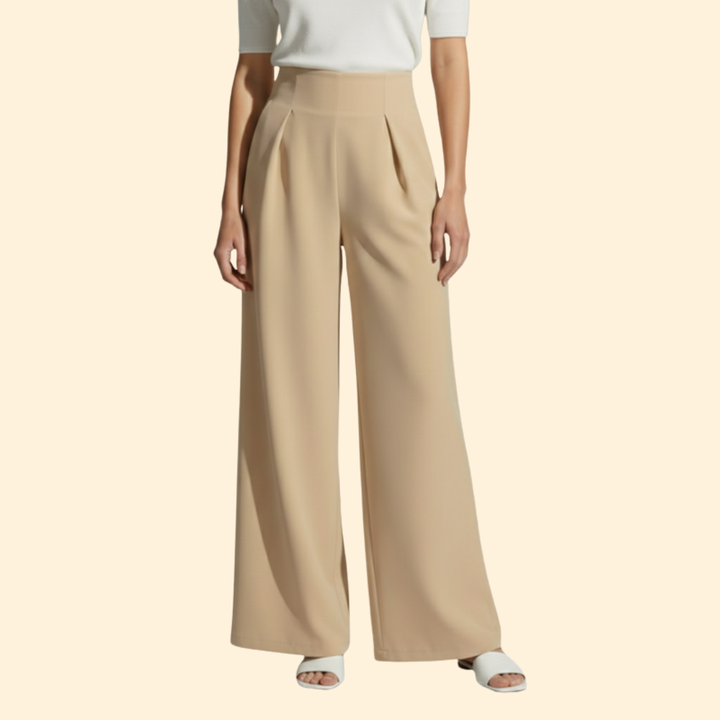 Women’s High Waist Pants with Pleated Front