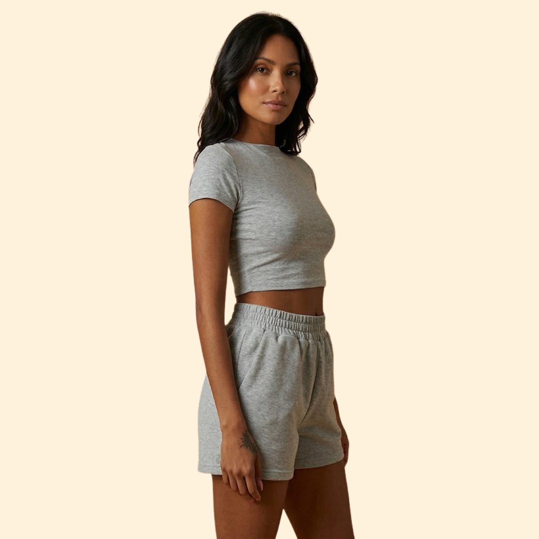 Women's Active Set with Sporty Crop Top