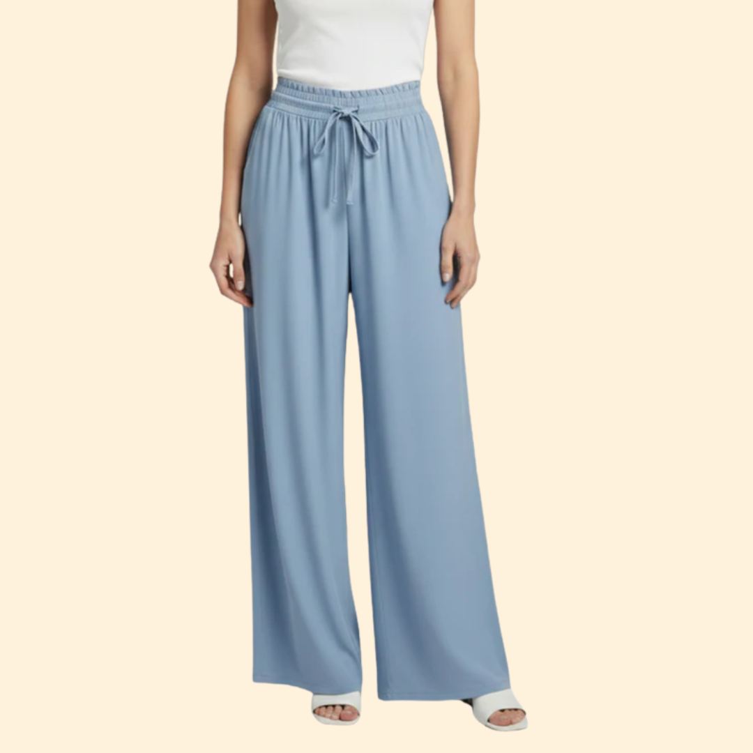 Women’s Wide Palazzo Pants with Elastic Waistband