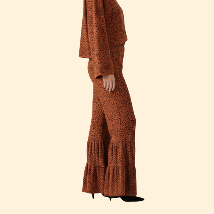 Women’s Flare Leg Pants with Ruffle Hem