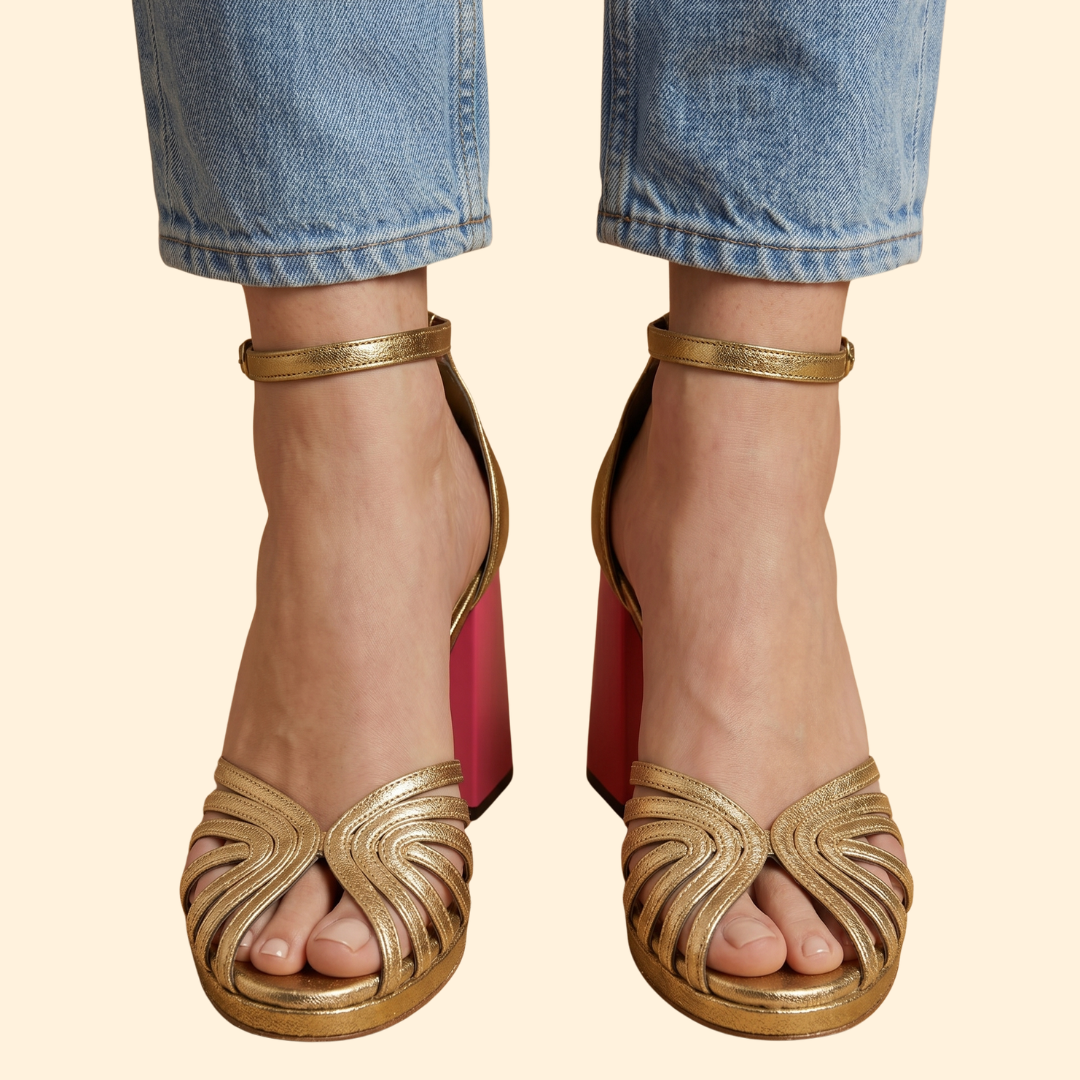 Women’s Block Heel Sandals with Strappy Vamp
