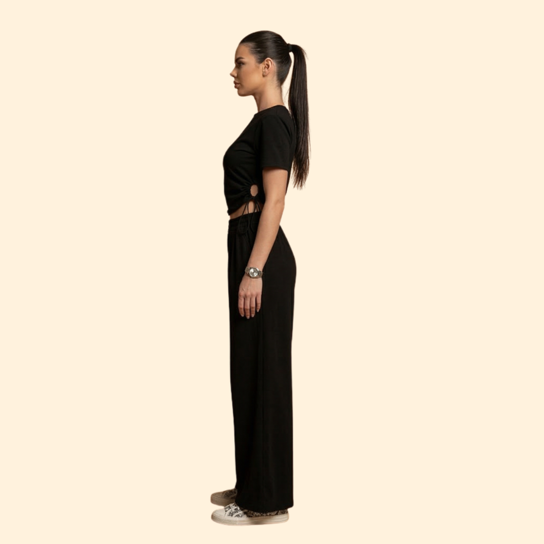 Women’s Casual Set with Cropped Top and Joggers