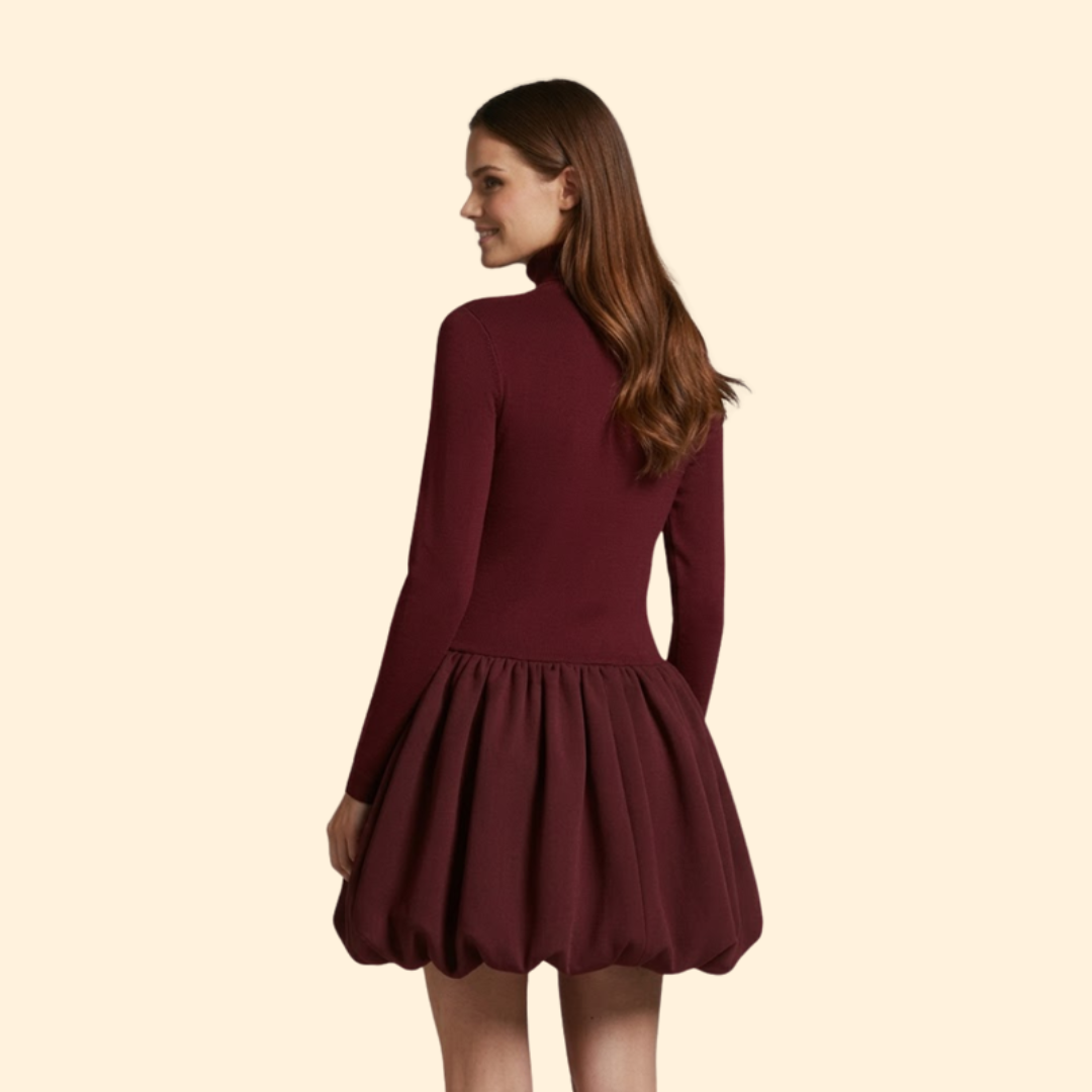 Women’s Long Sleeve Jumpsuit Flared Skirt