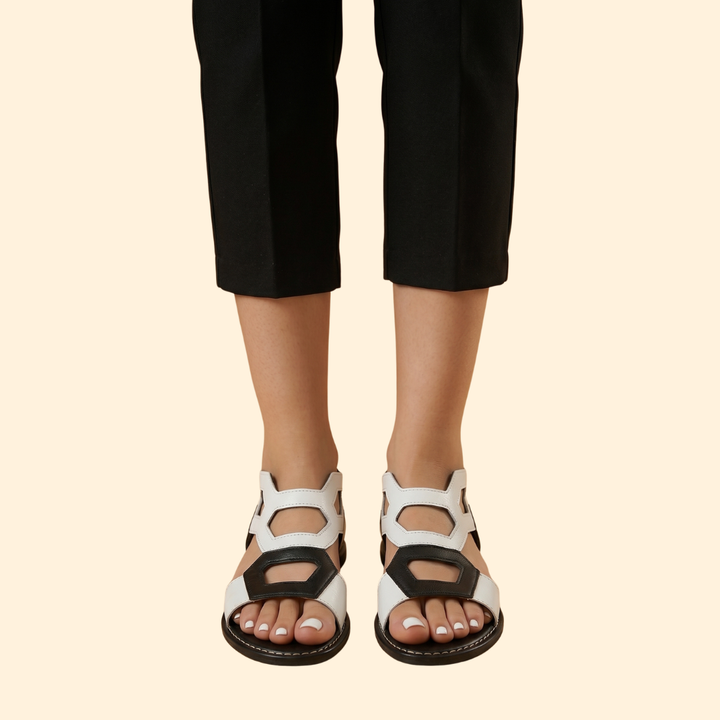 Women’s Flat Sandals with Cutout Straps