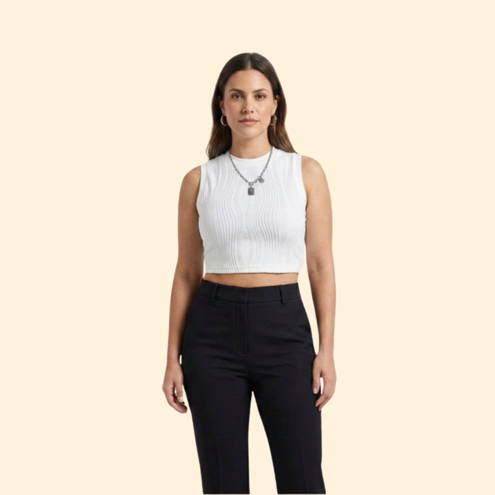 Women’s Crop Top with Sleeveless Silhouette
