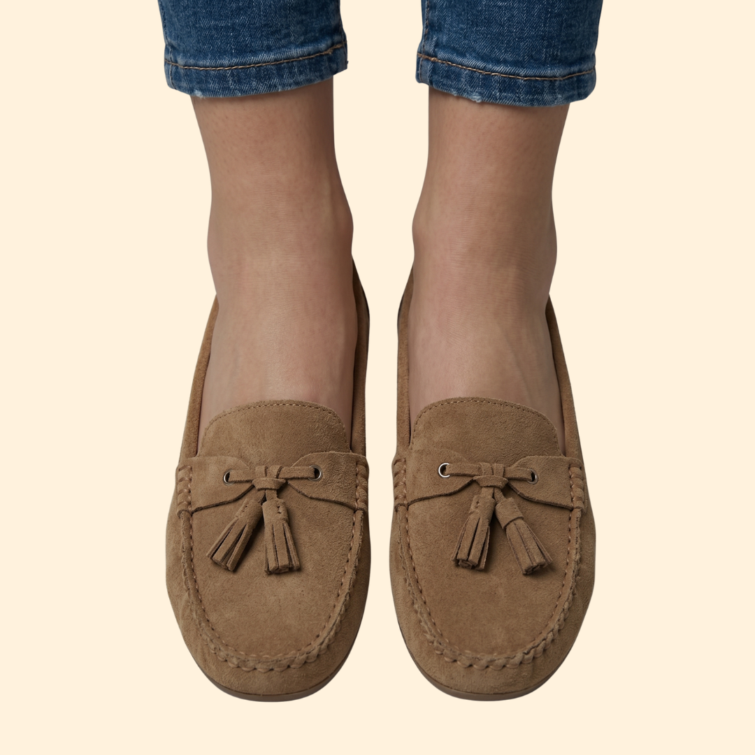 Women’s Suede Loafers with Tassel Detail