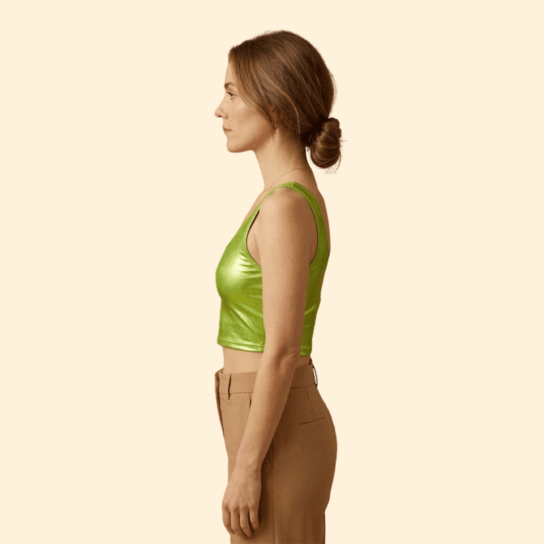 Women’s Sleeveless Top with Glossy Texture